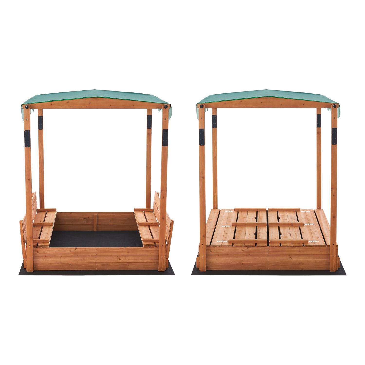 Arenero De Madera Pitsunda  Polietileno 145 X 118 X 118 Cm Natural [en.casa]