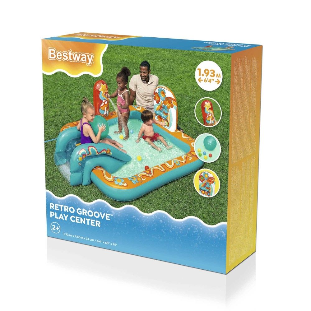 Bestway Piscina Hinchable Parque De Juegos Hippie 193x152x74 Cm +2 Años Jardin 53164