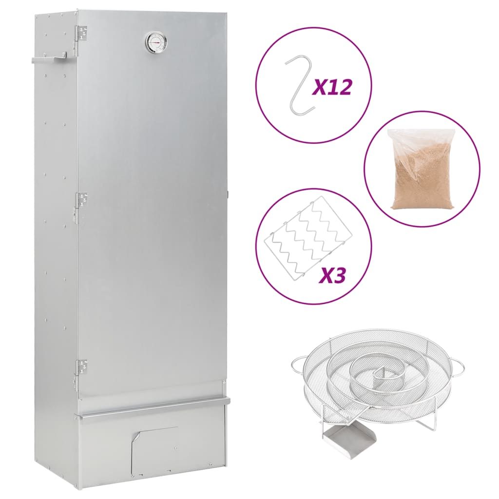 Horno Ahumador De Bbq Con Generador Humo Frío Acero Galvanizado Vidaxl