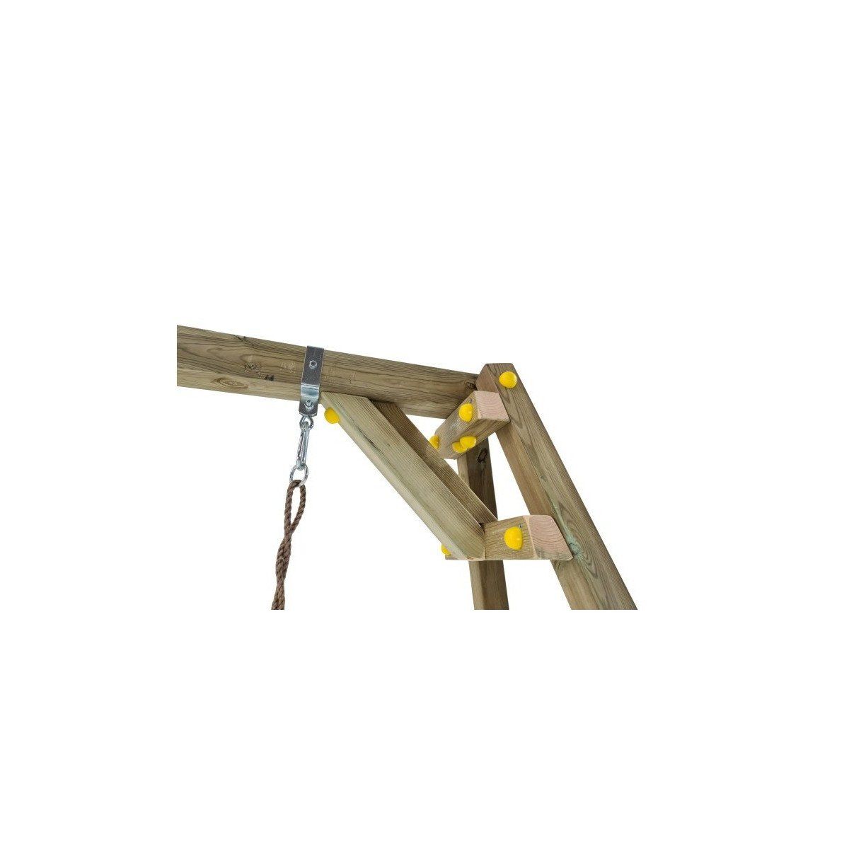 Columpio Doble De Madera Cuadrada Masgames Xylo Xl + Asiento Bebé