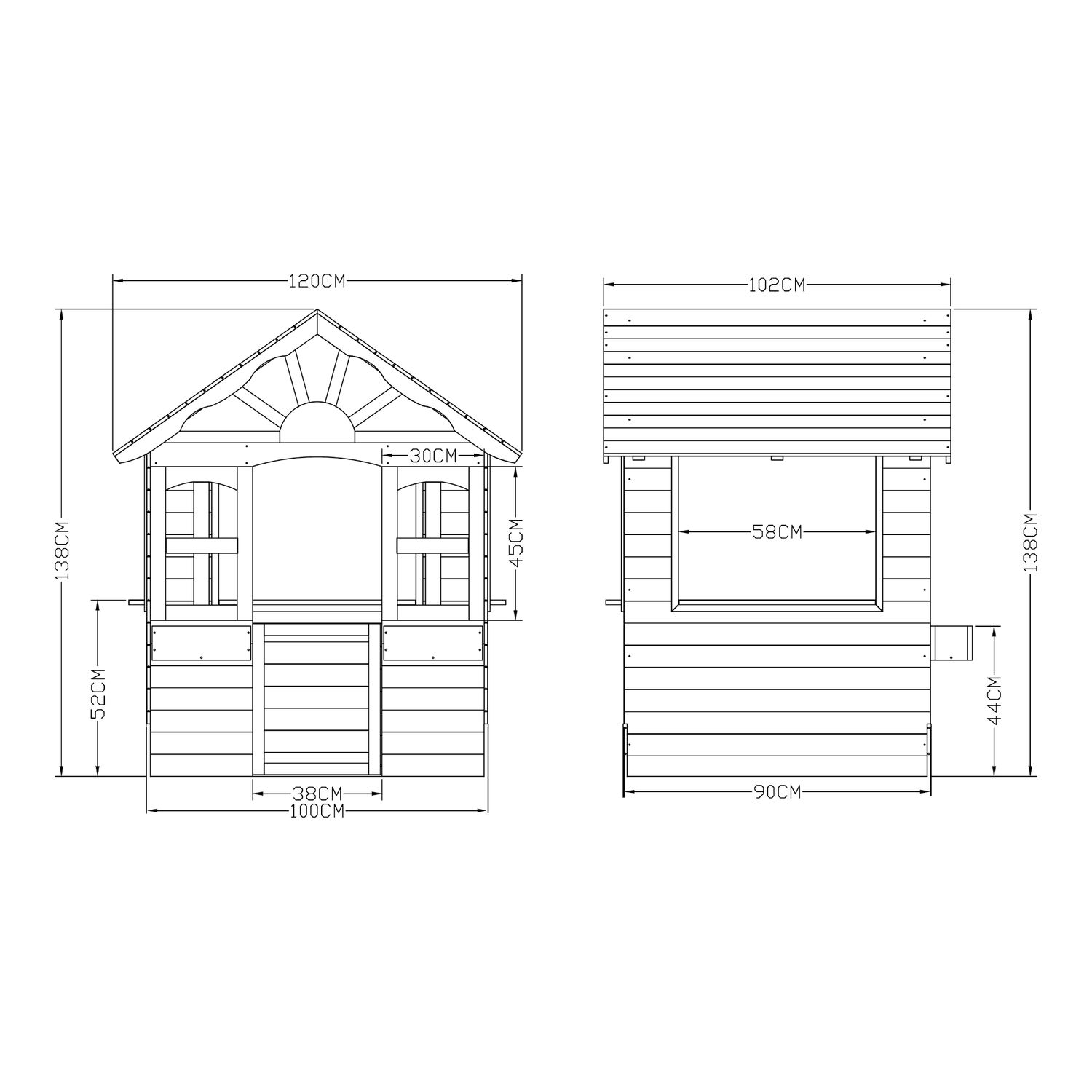 Casita Infantil Vesa Madera De Abeto 138x120x102 Cm [casa.pro]