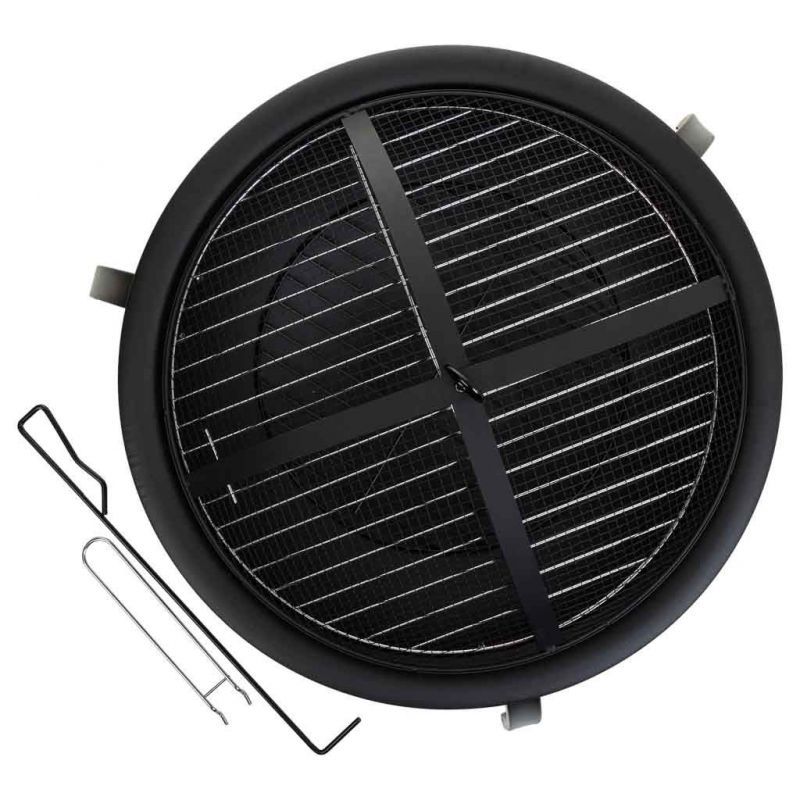 Barbacoa Exterior De Metal Con Parrilla Negro