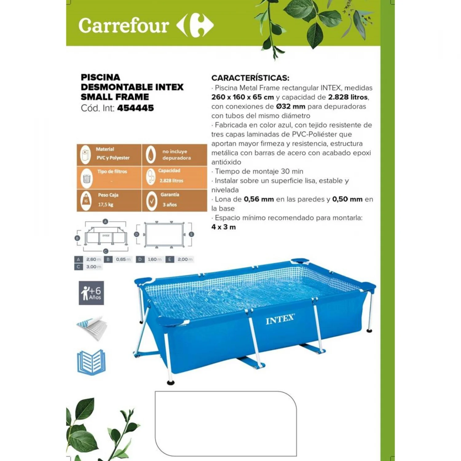 Piscina Small Frame Familiar 2282 l