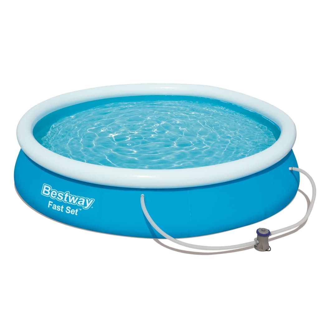 Vidaxl Piscina Hinchable Fast Set Bestway Con Bomba Azul Ø366x76 Cm