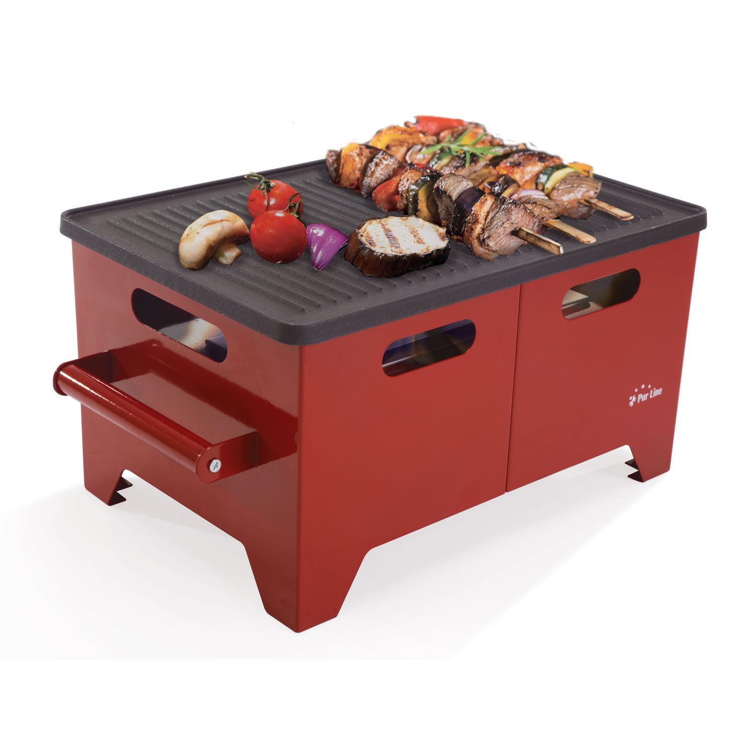 Barbacoa De Etanol 1.2l En Acero Negro Y Plancha De Hierro