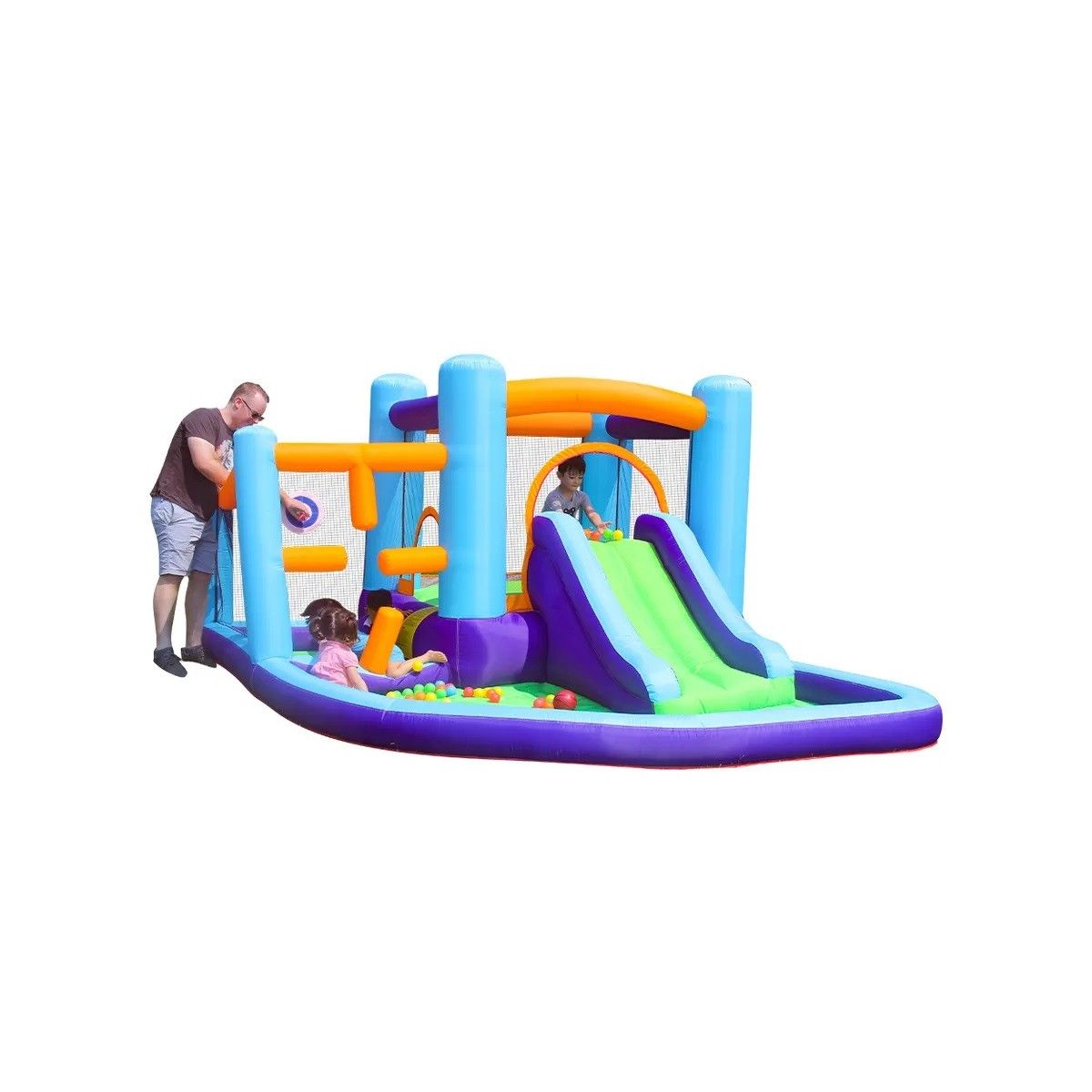 Castillo Inflable Mountain - Castillo Hinchable Para Niños Con Juegos Ideal Para Jardín O Espacio Grande