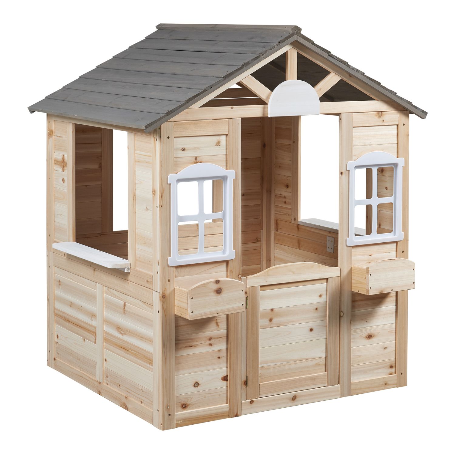 Casita Infantil Acciano Madera De Abeto 131x113x97 Cm - Natural [casa.pro]