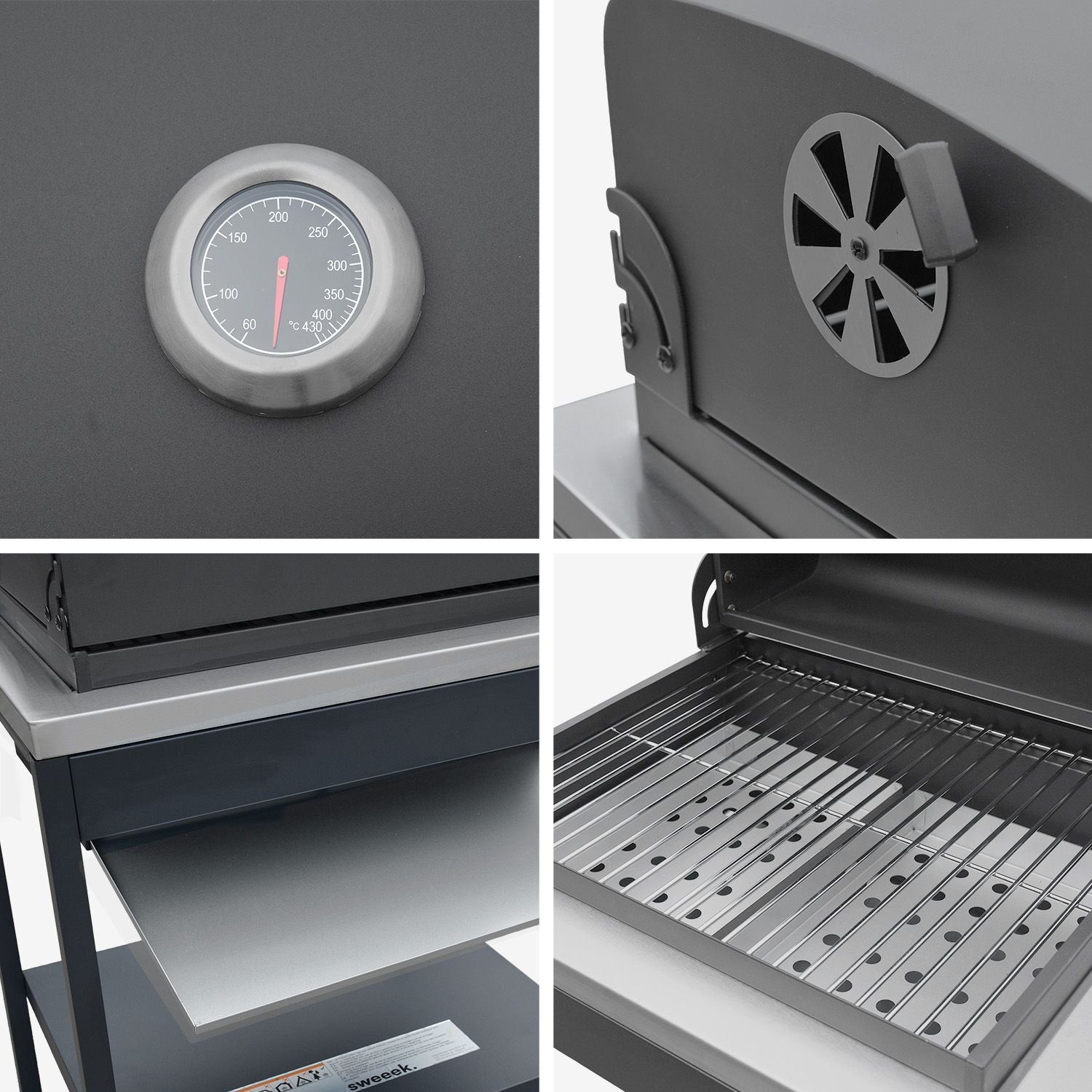 Parrilla De Barbacoa Al Carbón Acero Inoxidable Rejilla Cromada 2