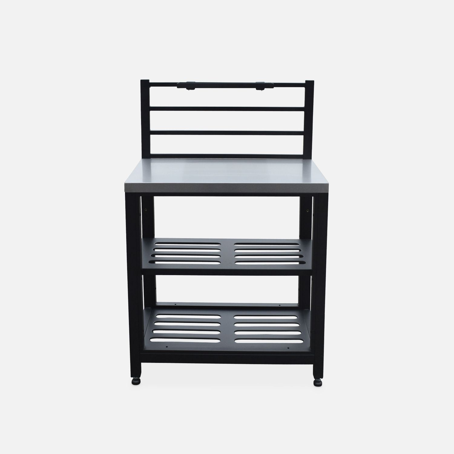 Cocina Exterior De Acero 2 Estantes, 80cm, Negro