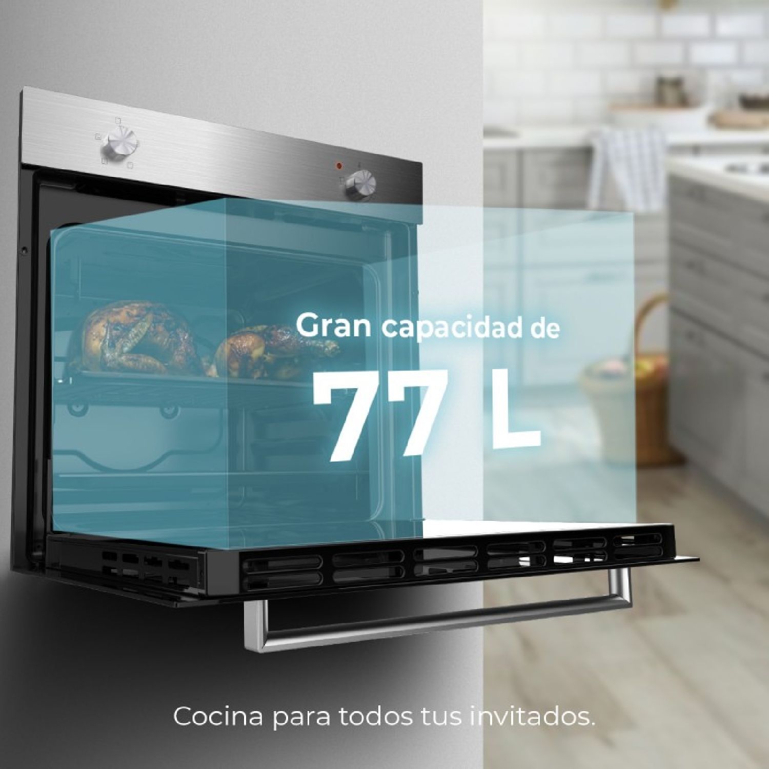 Horno Integrable Bolero Hexa C126000 Inox A. 2800 W, 77 L De Capacidad, 4 Funciones, Steam Assist, Steam Easyclean, Cooling Fan, Triple Glass, Clase Energética A, Luz Interior [misc.] .