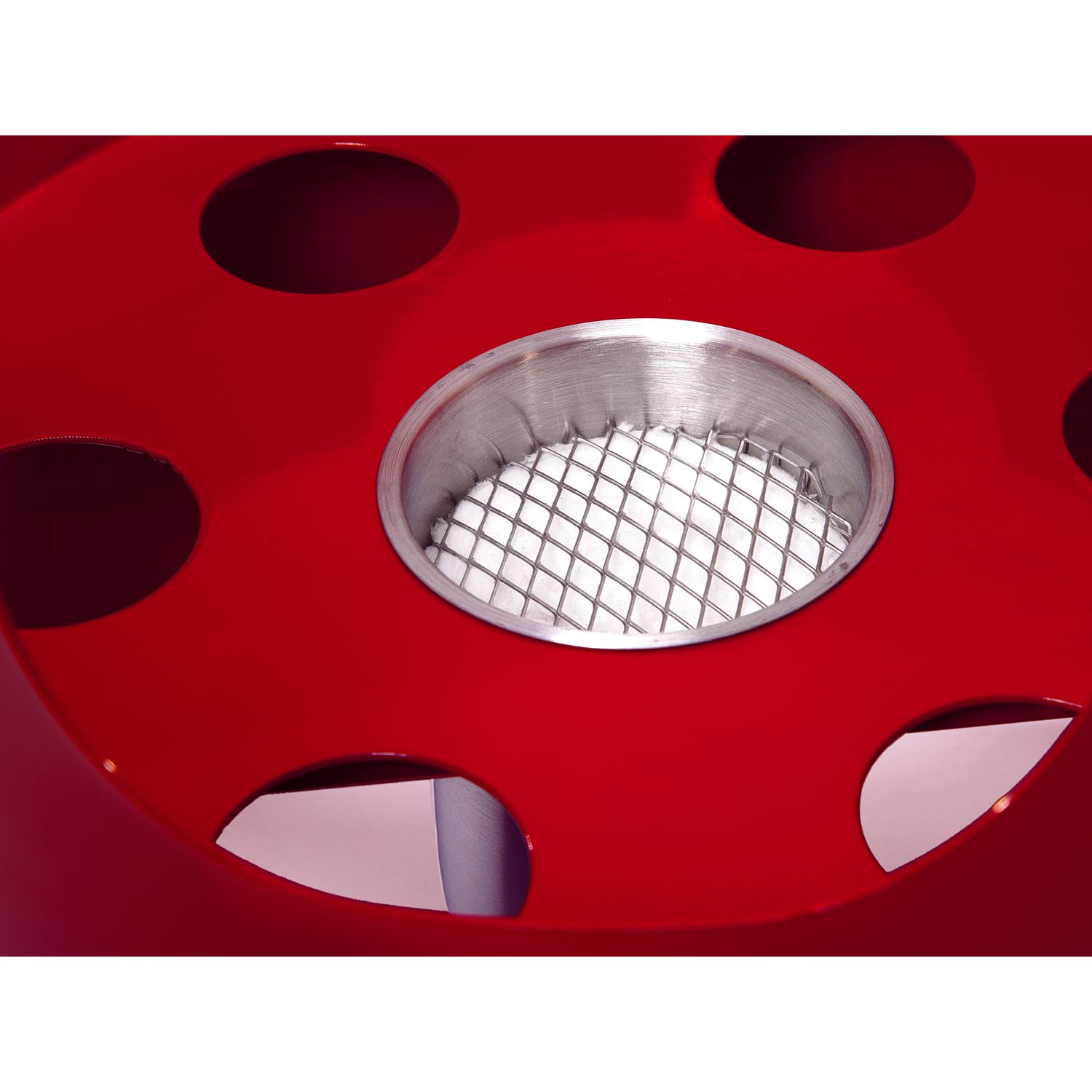 Barbacoa De Etanol 0.5l En Acero Rojo Y Plancha Redonda De Hierro