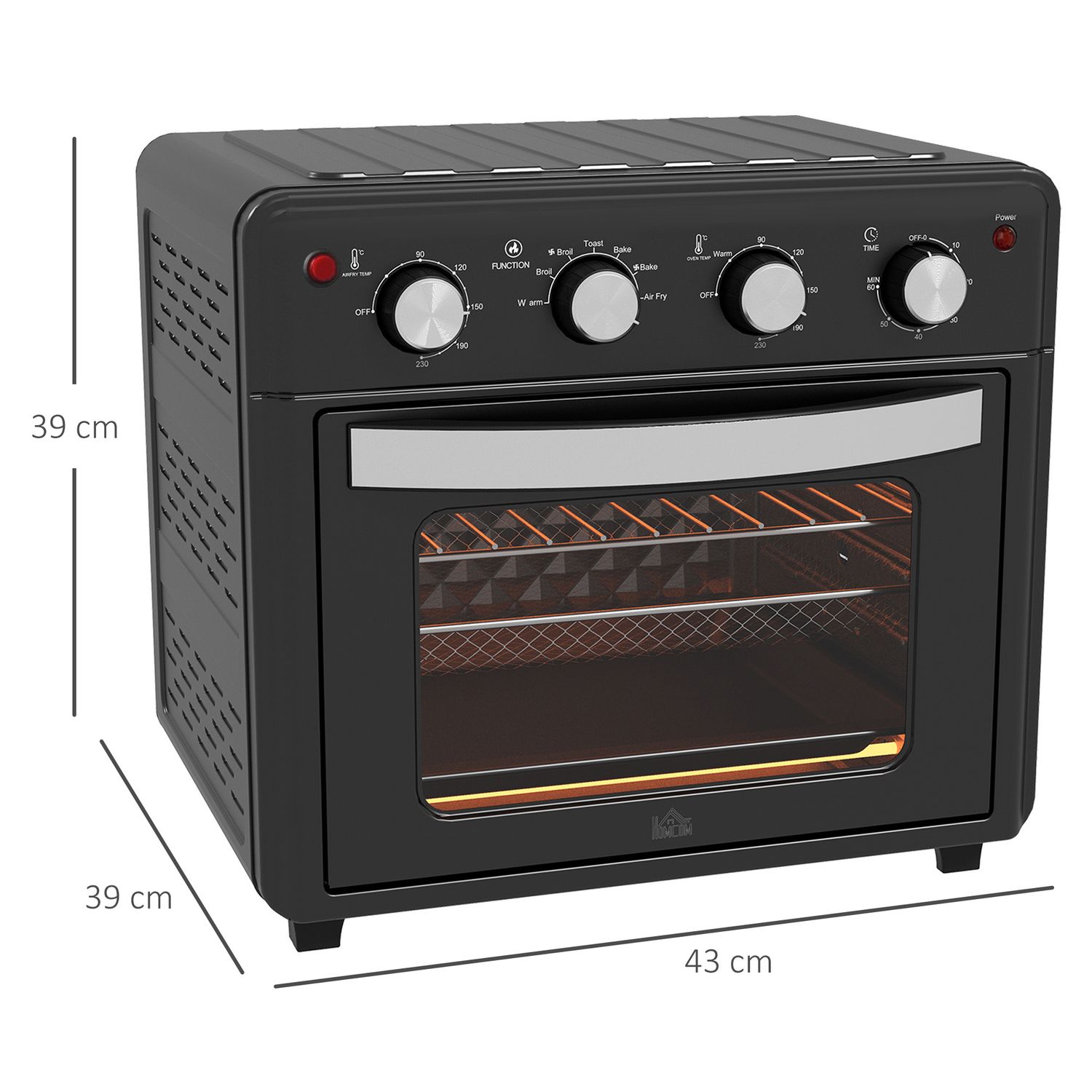 Horno Eléctrico De Sobremesa De 30l 1600w Con 7 Modos De Calor Homcom