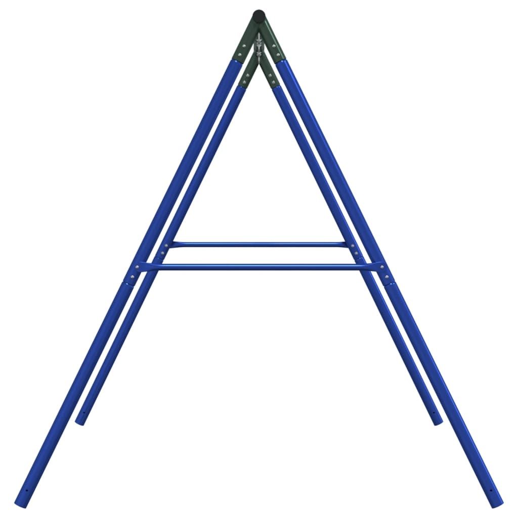 Estructura Columpio Exterior Y 4 Ganchos Para Colgar Acero Azul Vidaxl