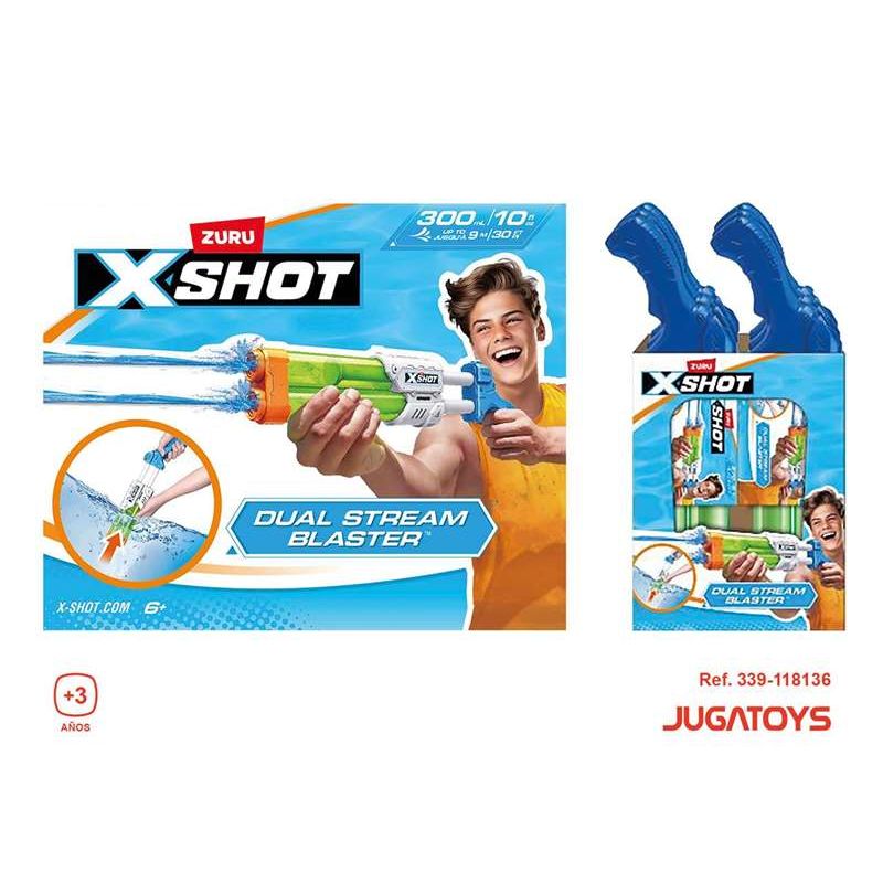 Pistola De Agua X-shot Small Quad Stream Blaster Con Dos Cañones 13'2x40'2x5'3cm - Modelos Surtidos