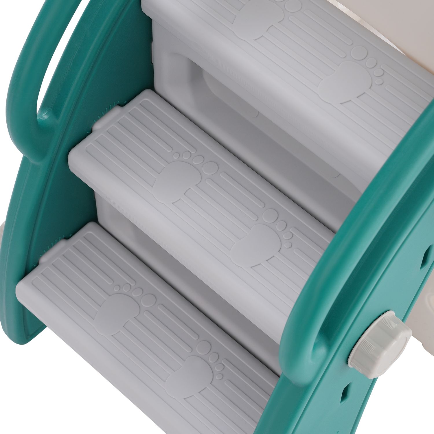 Tobogán Infantil 6 En 1 - Compuesto Por Tobogán, Canasta De Baloncesto, Escalera, Túnel Y Dos Espacios - Verde