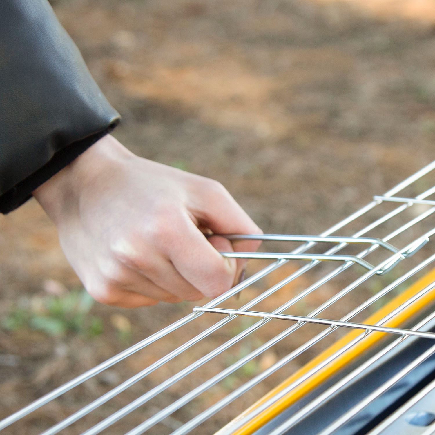 Barbacoa Carbón Plegable 89x22x32 Cm, Acero Esmaltado Con Bandejas Laterales Abatibles Y Parrilla De Acero Inoxidable - Aktive