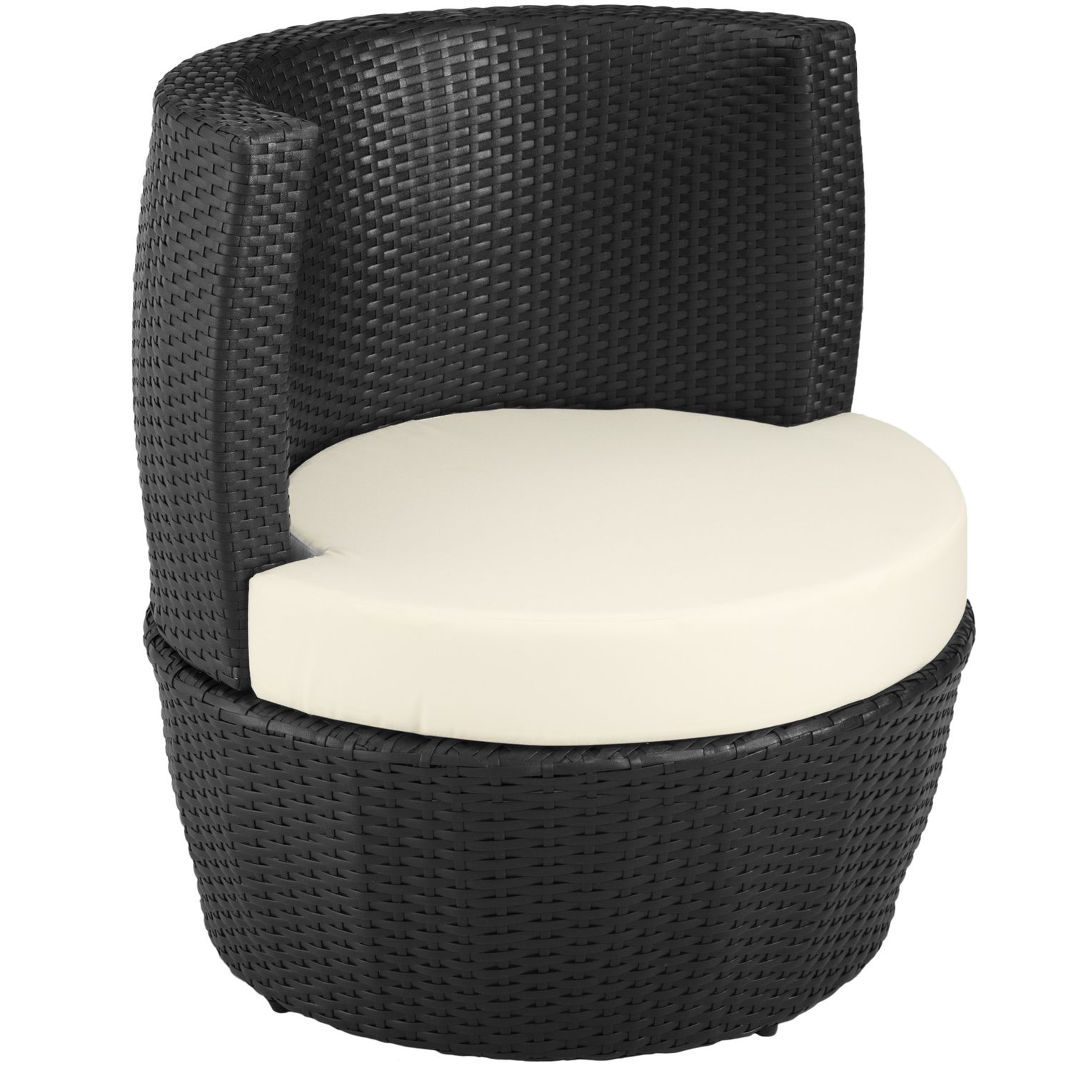 Conjunto De Ratán Y Aluminio Nizza - Negro