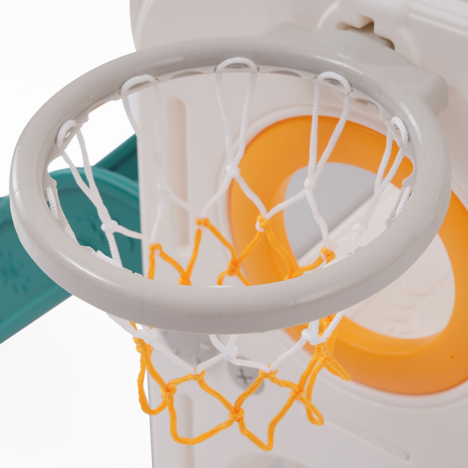 Tobogán Infantil 6 En 1 - Compuesto Por Tobogán, Canasta De Baloncesto, Escalera, Túnel Y Dos Espacios - Verde