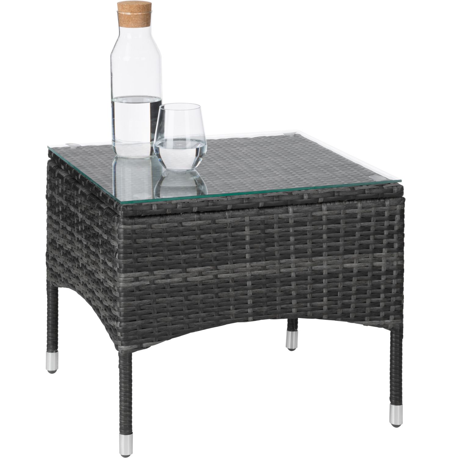 Conjunto De Ratán Luzern Con 4 Fundas - Gris