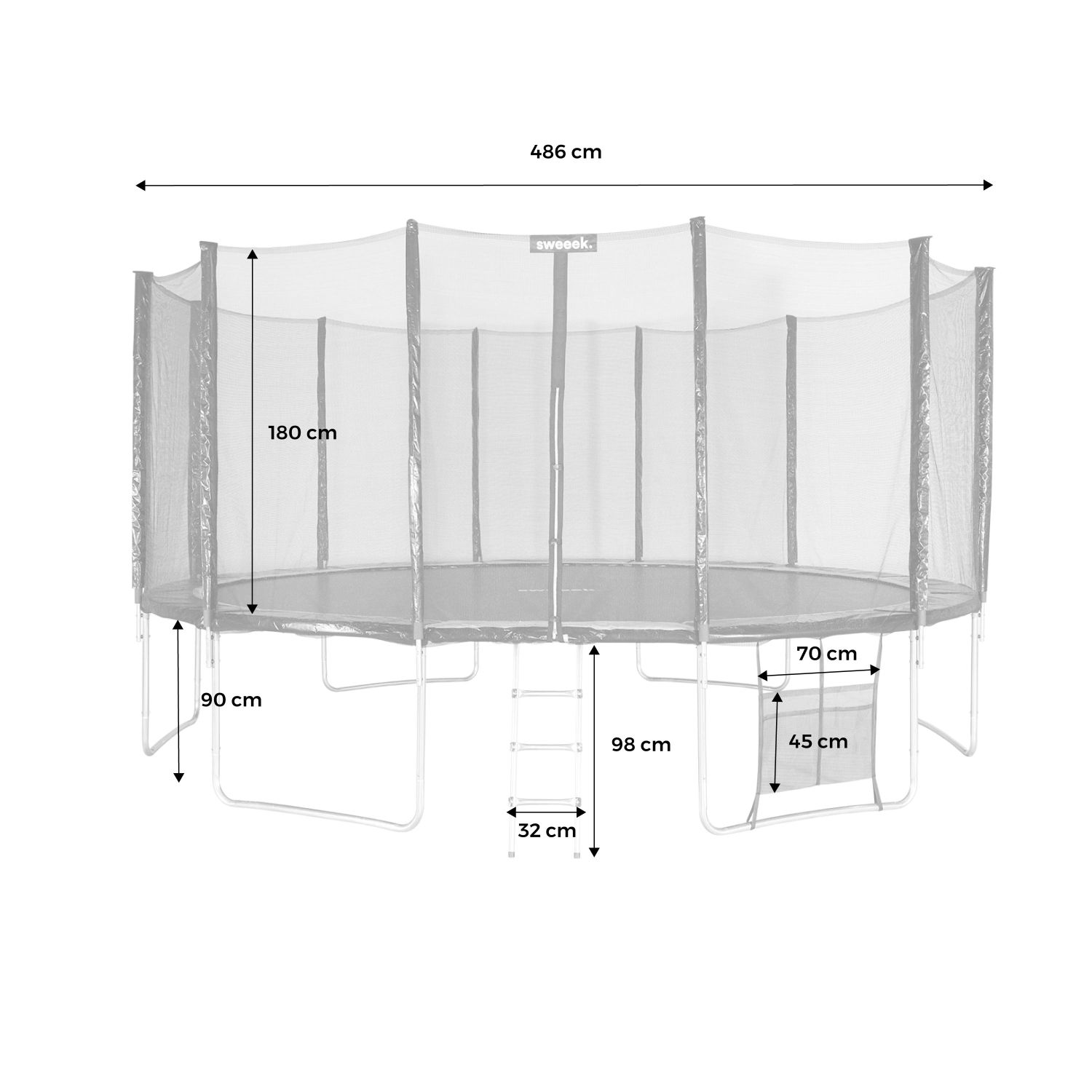 Cama Elástica Con Pack De Accesorios, 490cm, Verde