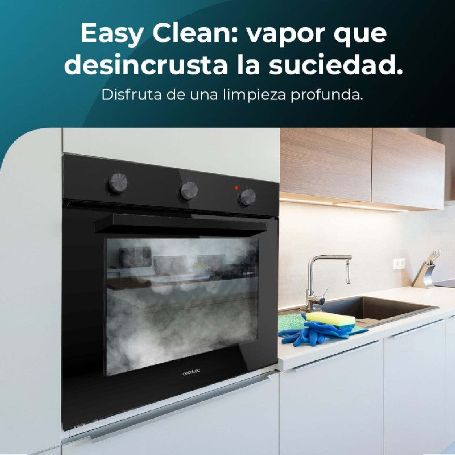 Horno Integrable Bolero Hexa C136000 Glass Black Time A. 2800 W, 77 L De Capacidad, 4 Funciones, Timer, Limpieza De Vapor, Cocción De Vapor., Clase Energética A, Luz Interior