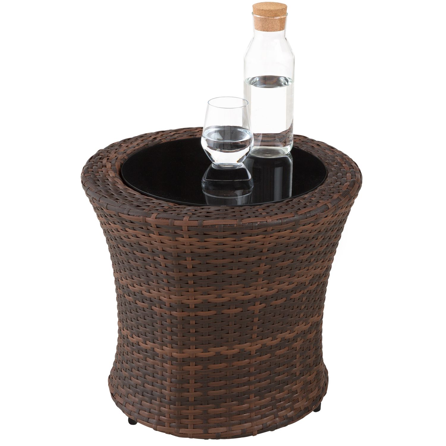 Conjunto De Ratán Y Aluminio Nizza - Negro/marrón