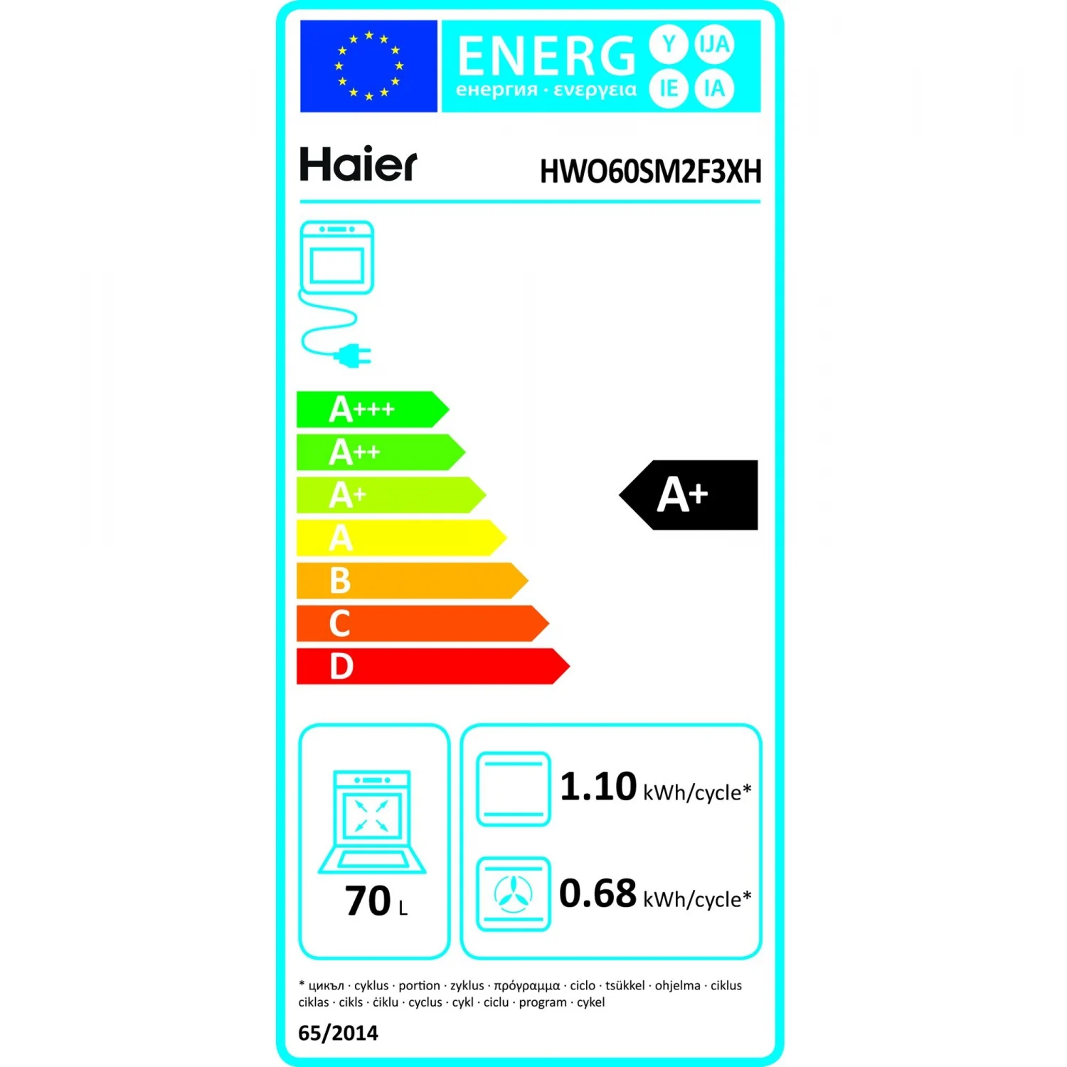 Horno Multifunción Haier A+ HWO60SM2F3XH