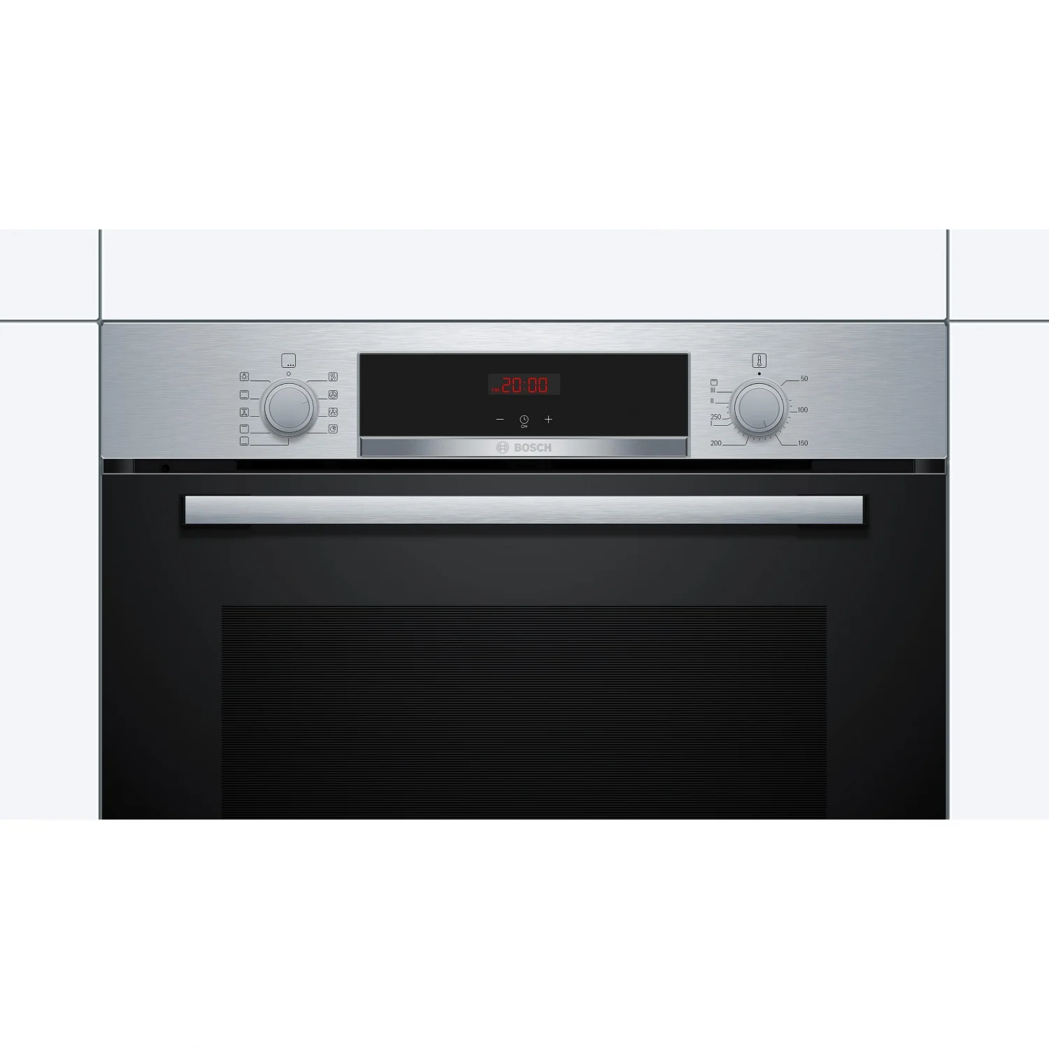 Horno Multifunción Bosch HBA512ES0, 3.4 kW, 71 L, Apertura Abatible, 7 Funciones de Cocción, Eficiencia A - Inox