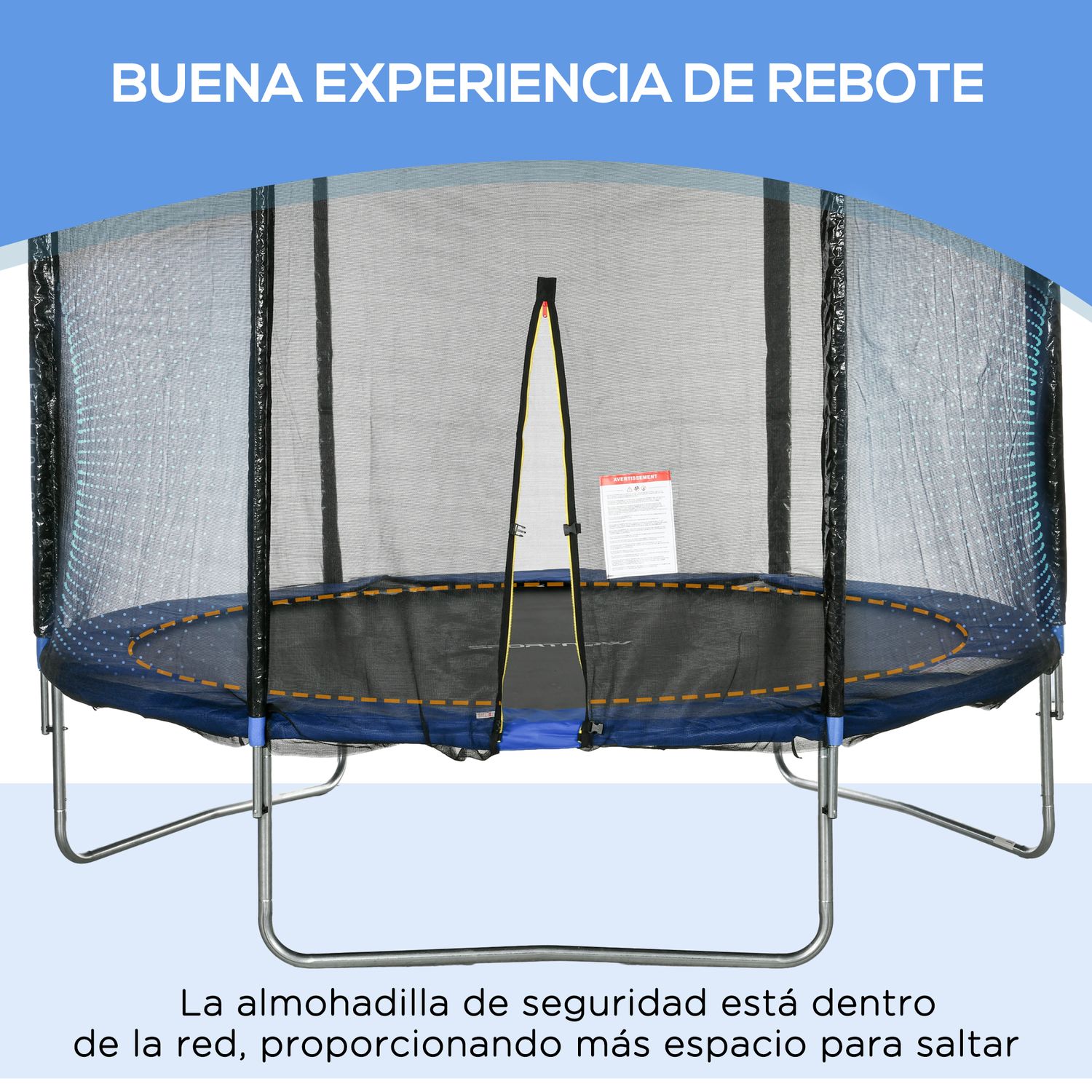 Cama Elástica Sportnow Acero Pp, Ø305x250 Cm, Azul