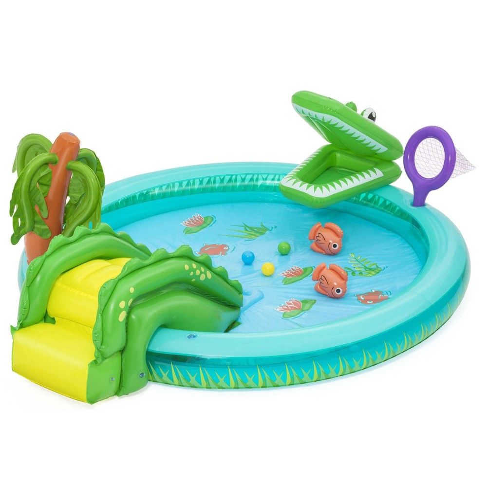 Bestway Piscina Hinchable Parque De Juegos Cocodrilo 224x181x72 Cm +2 Años Jardin 53166