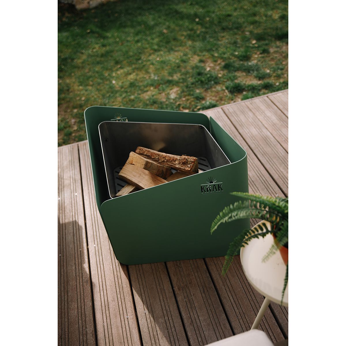 Krak Brasero 3 En 1 Verde Provenzal - Levant + Grille + Plateau Vert Provence