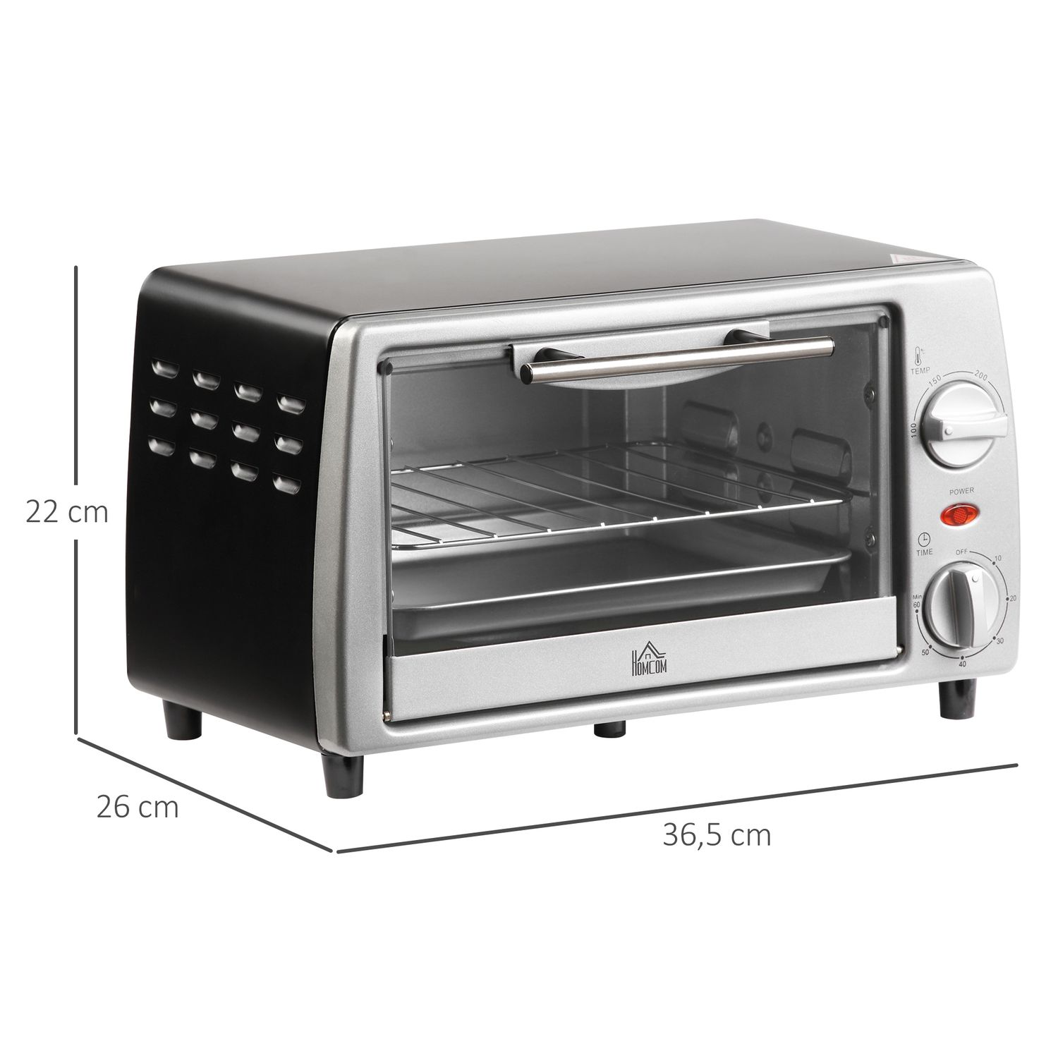 Horno Eléctrico Sobremesa 10 L 750w Con Temperatura Hasta 230 ℃homcom