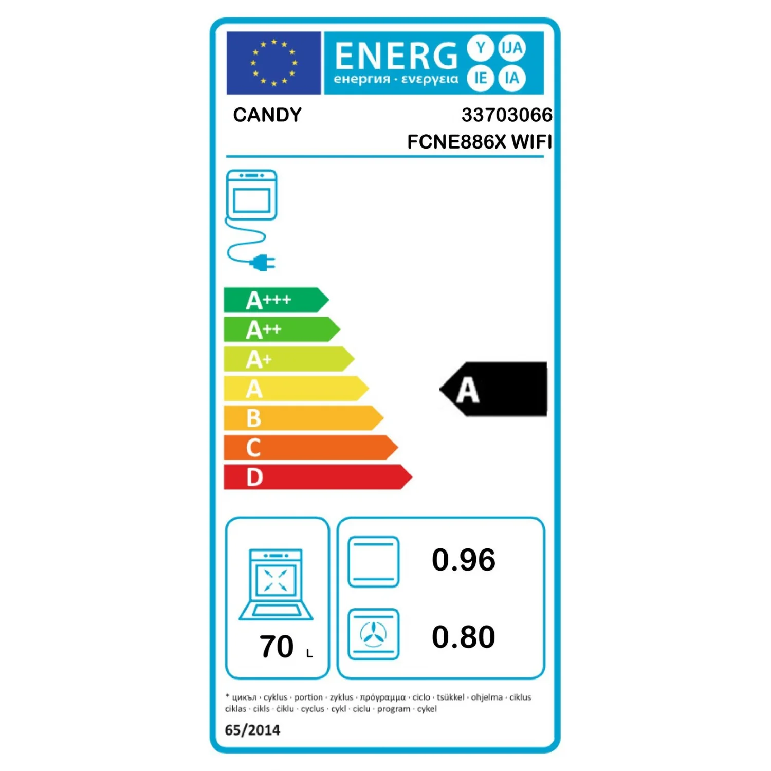 Horno Multifunción Candy A FCNE886X