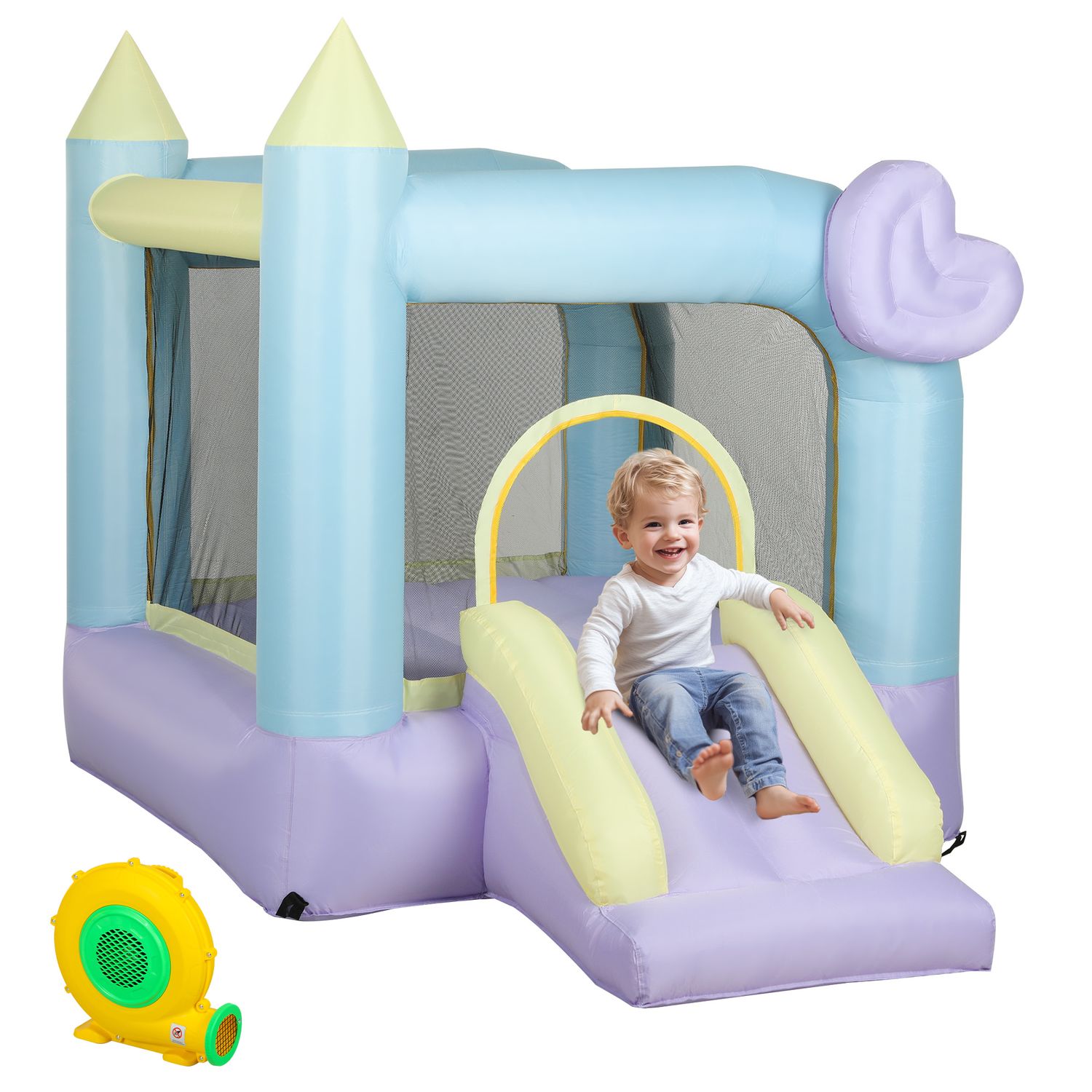 Castillo Hinchable Para Niños Con Soplador Multicolor Aiyaplay