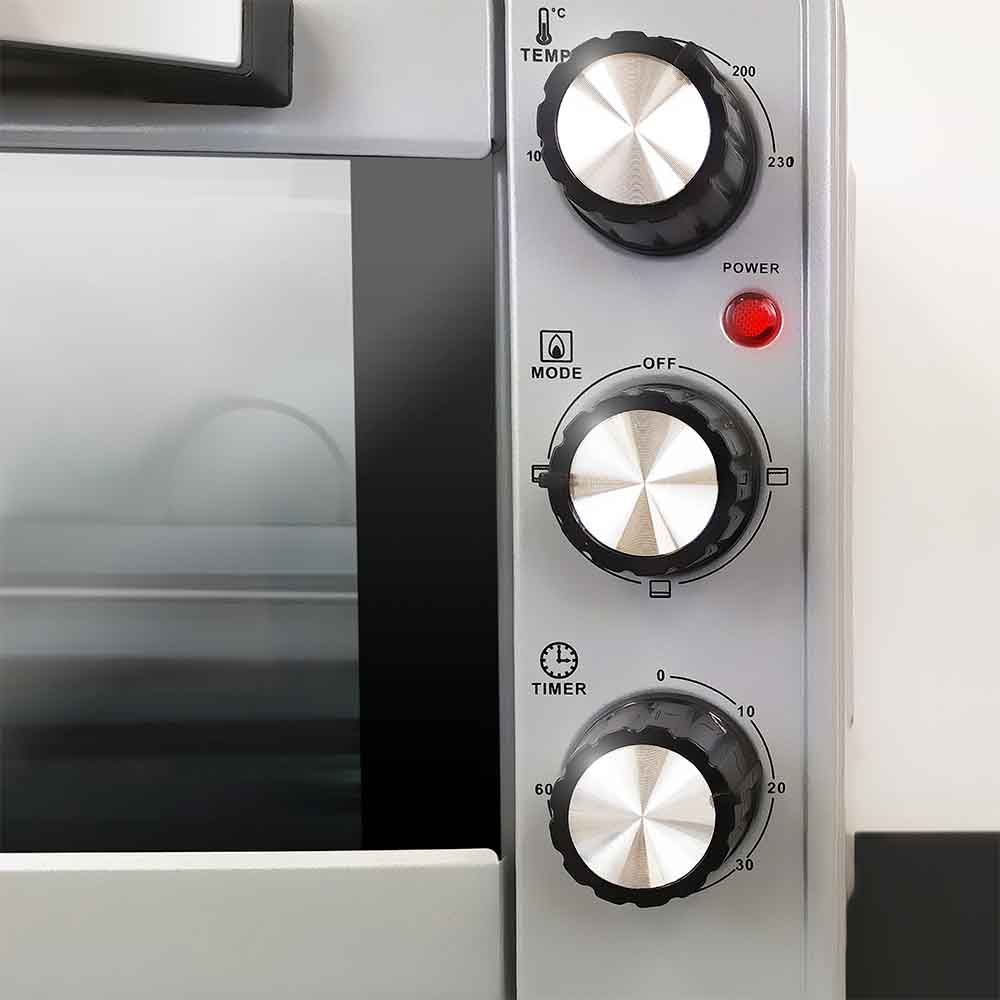 Horno Eléctrico Multifunción De Sobremesa  De 23l - Hr-23silver - 1600w - Gris