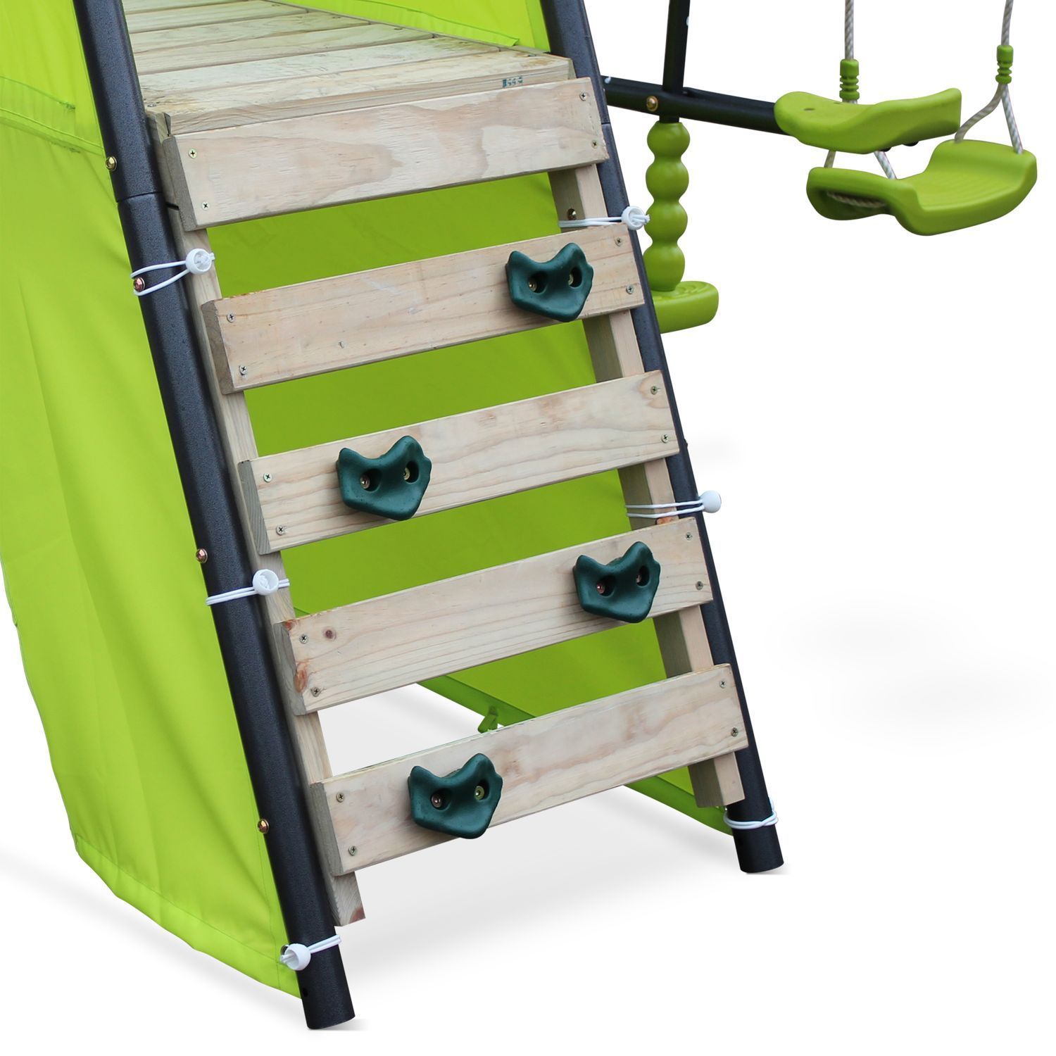 Parque Infantil Con Columpio Y Tobogán, Verde