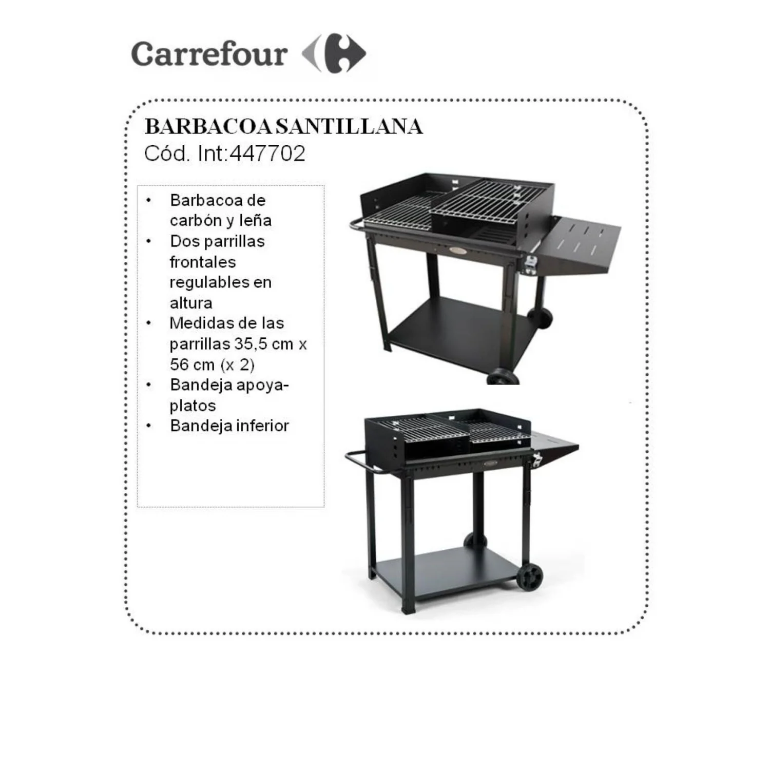 Barbacoa Santillana de Carbón con dos Parrillas Frontales