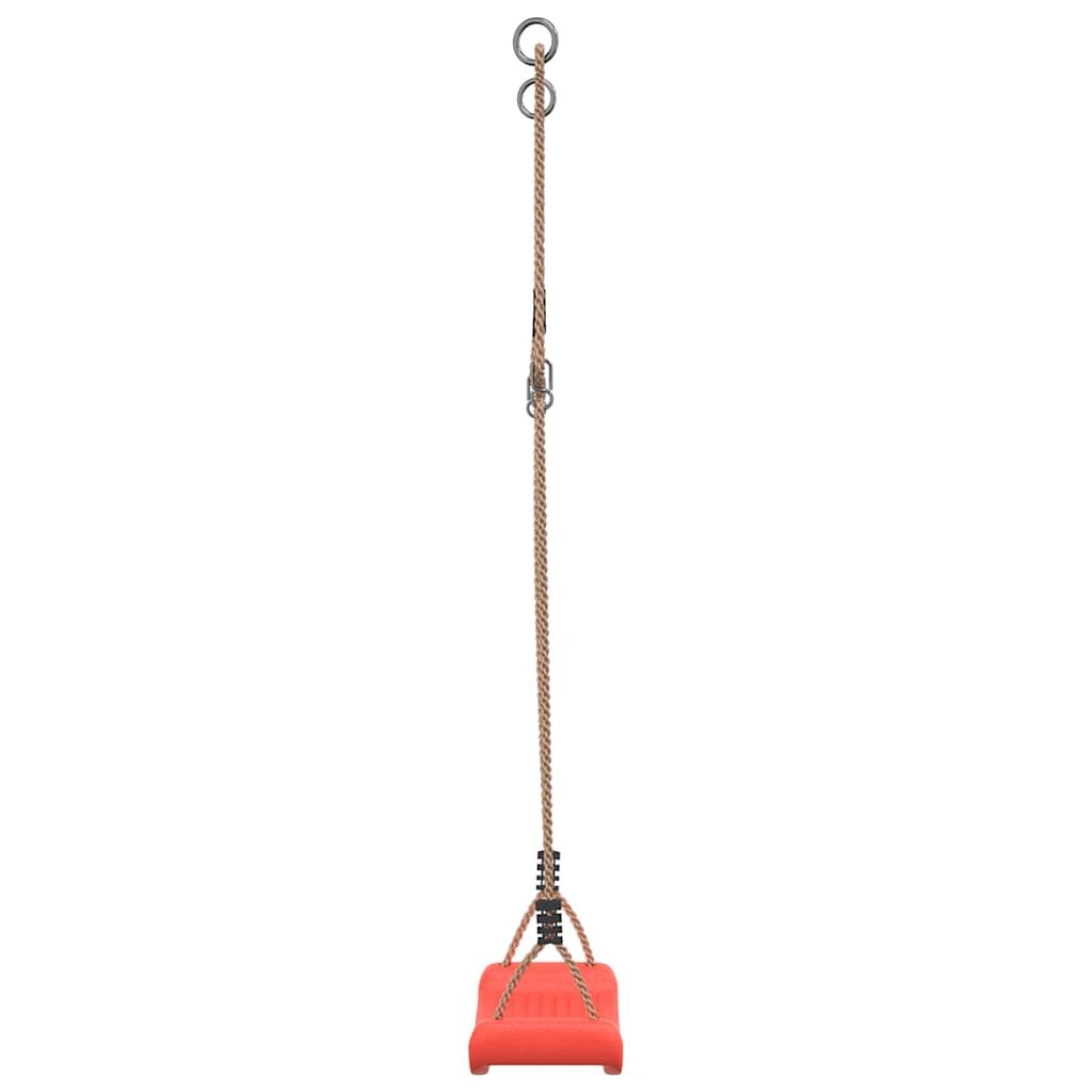 Columpio Para Niños Individual Con Cuerda Ajustable Rojo Vidaxl