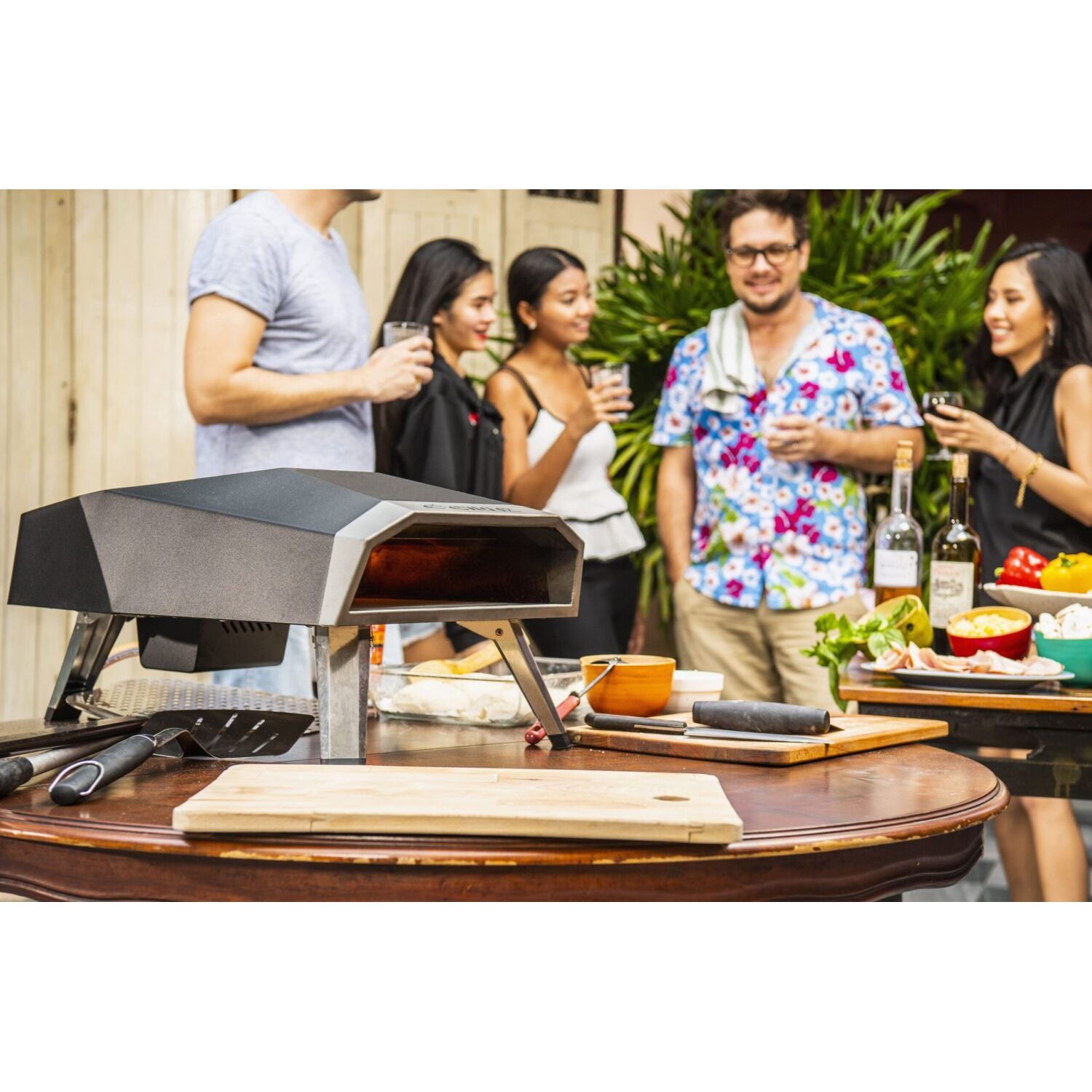 Pizza De Gas Oven - Ovni 16 - Piza Pizza Incluida | Ideal Para La Cocina Al Aire Libre Y Las Vacaciones Al Aire Libre | Compacto Y Portátil | Acero Inoxidable | Trendyflair
