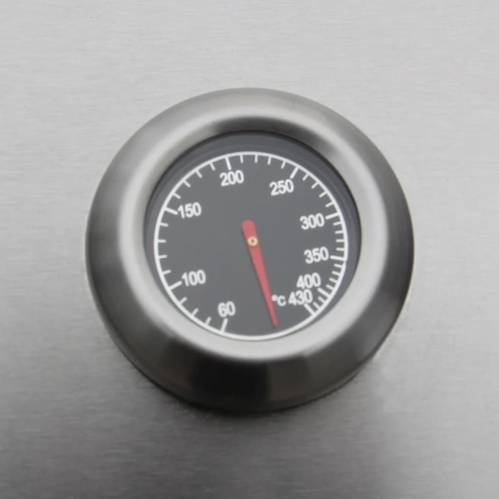 Barbacoa Grill De Gas 6+1 Quemadores Negra Y Plateada Vidaxl