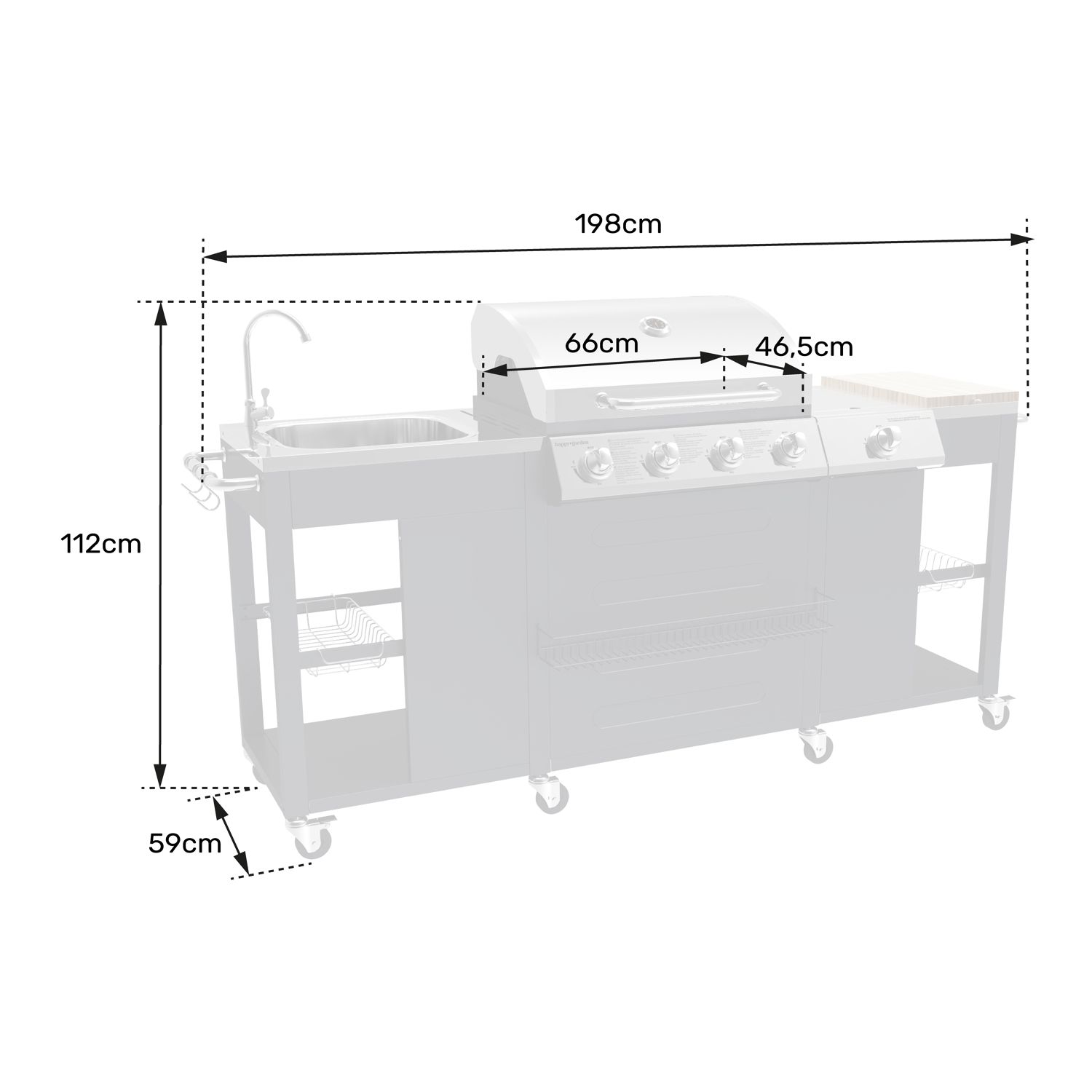 Cocina Exterior Texas - 4+1 Quemadores