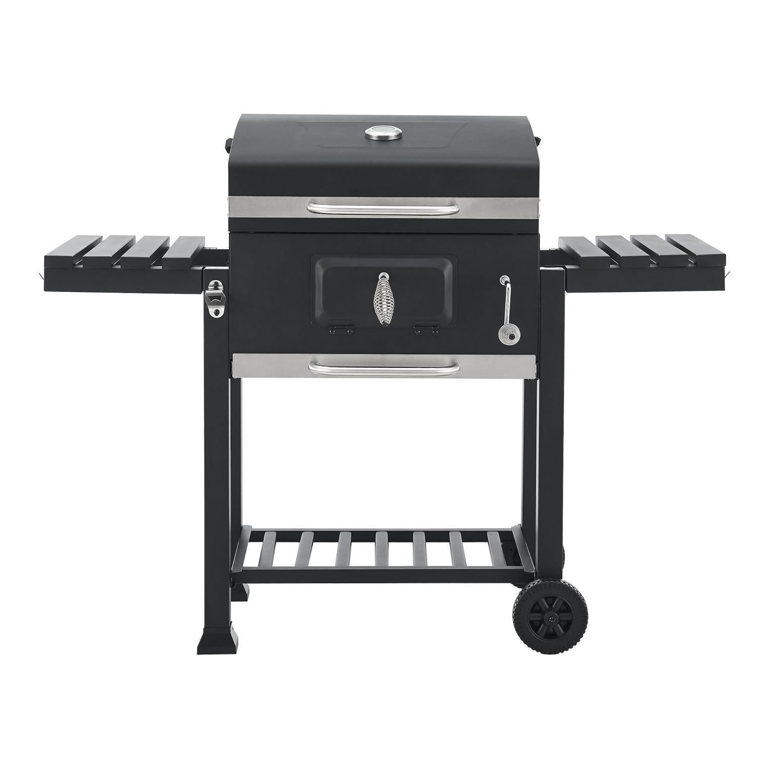 Barbacoa De Carbón Arnad Con 2 Estantes Acero 105x135x48cm - Negro [casa.pro]