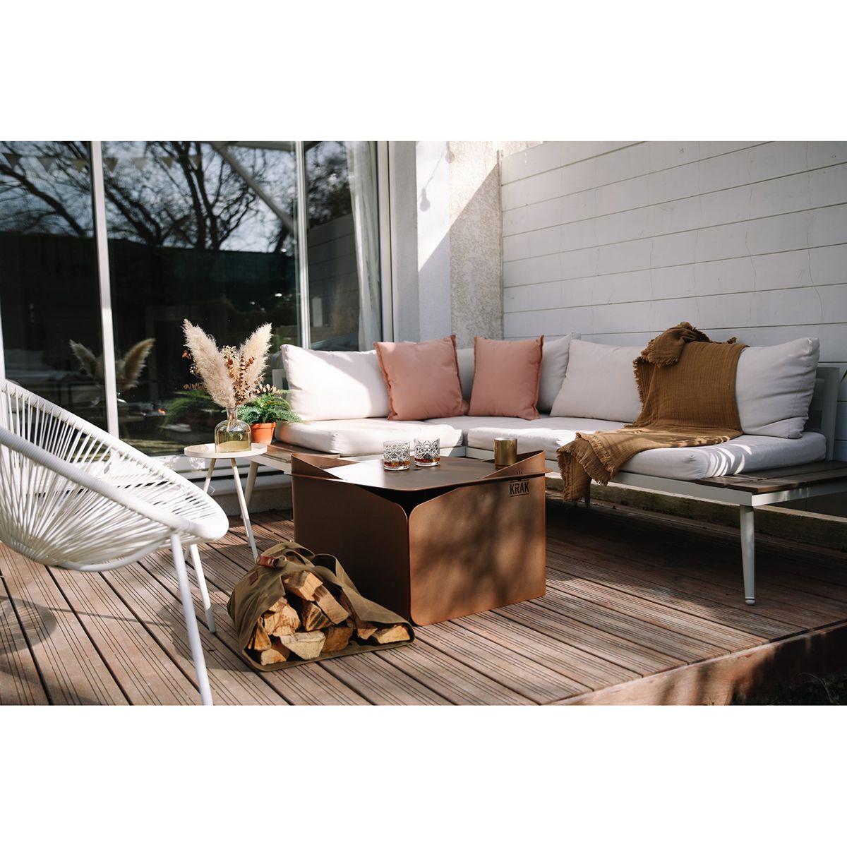 Krak Brasero De Madera 79x69cm - Levant Fleur De Rouille