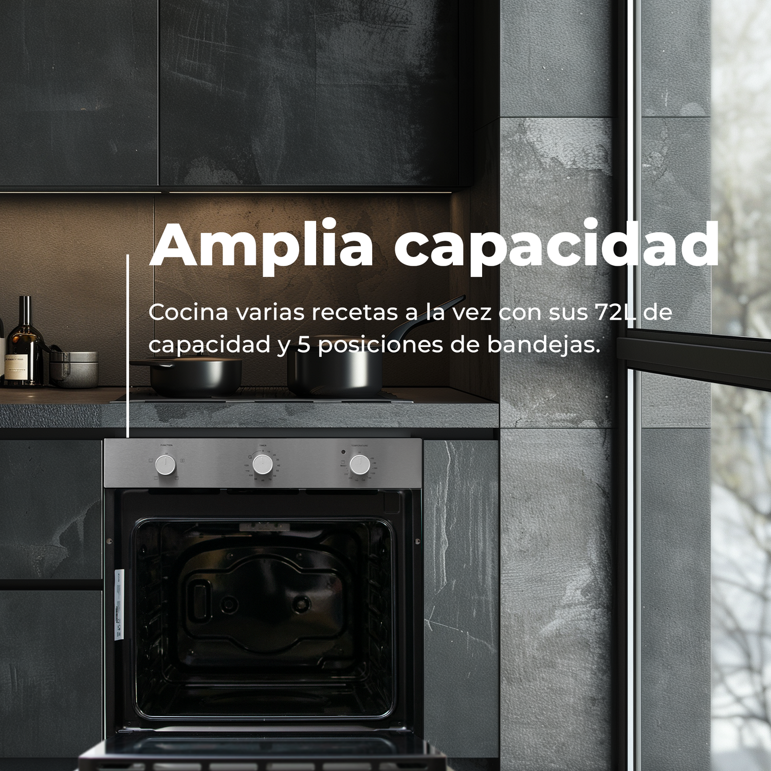 Horno Integrable Evvo H10, Clase Energética A, 72l De Capacidad, 4 Programas, Inox