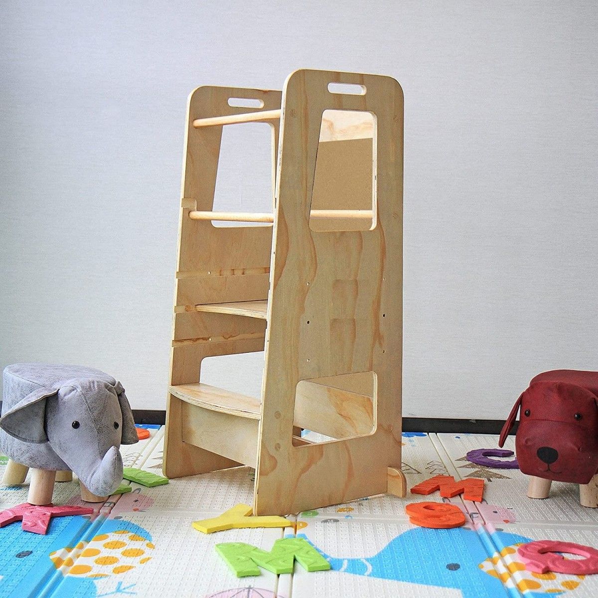Torre De Aprendizaje Montessori De Madera Natural Camel - Juegos Y Juguetes Infantiles Para Niños