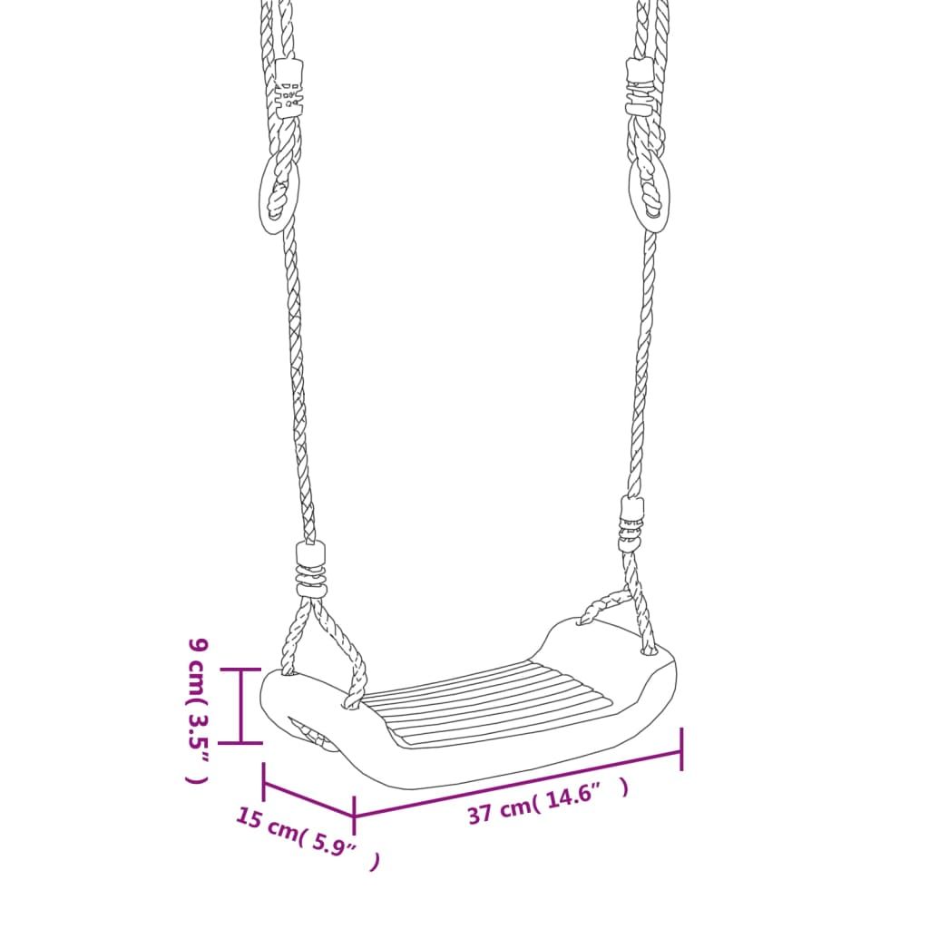 Columpio Con Escalera De Cuerda Polietileno Azul Vidaxl