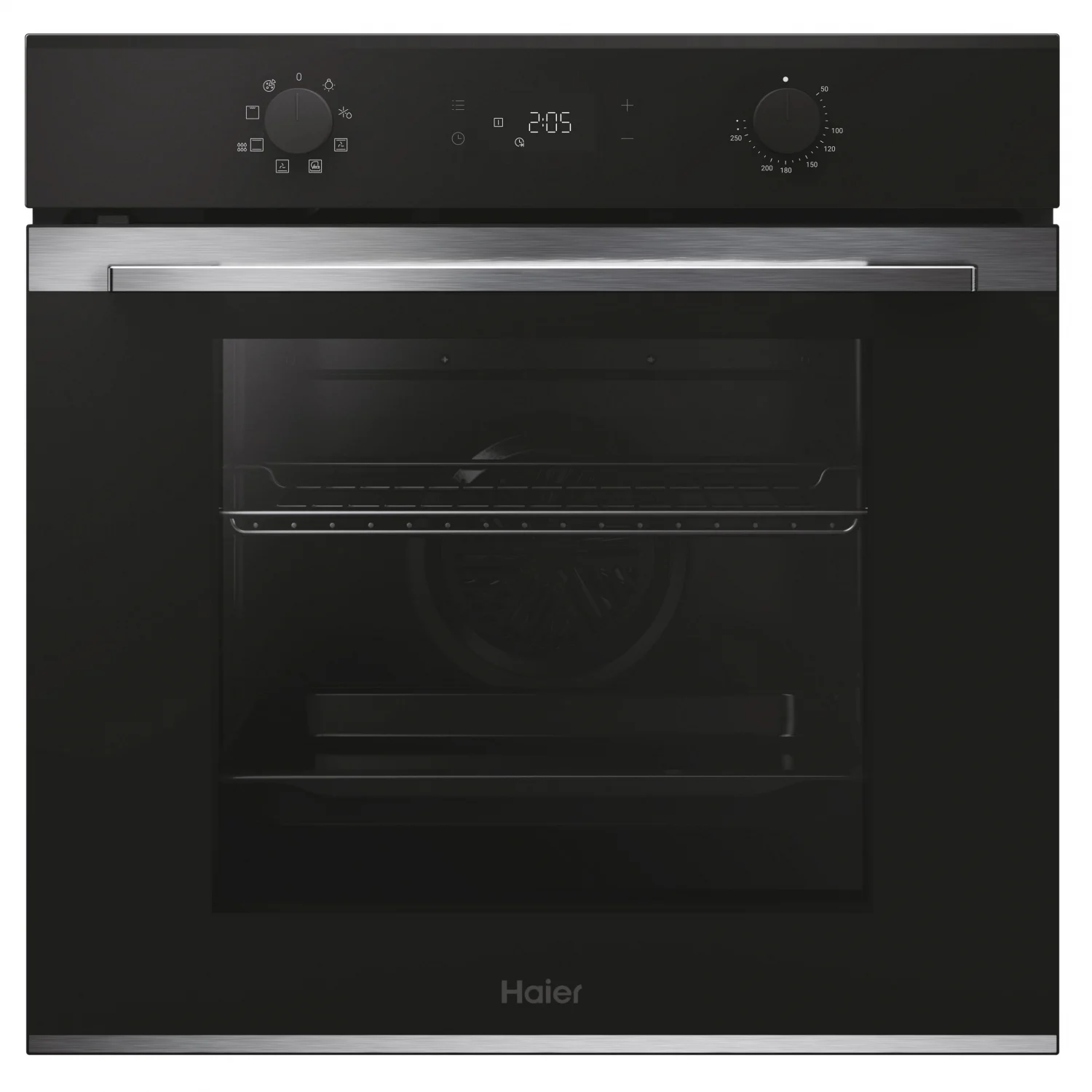 Horno Multifunción Haier  H6 ID2P3T1HTX, 3.3 kW, 78 L, Apertura Abatible, 6 Funciones de Cocción, Eficiencia A+ - Negro