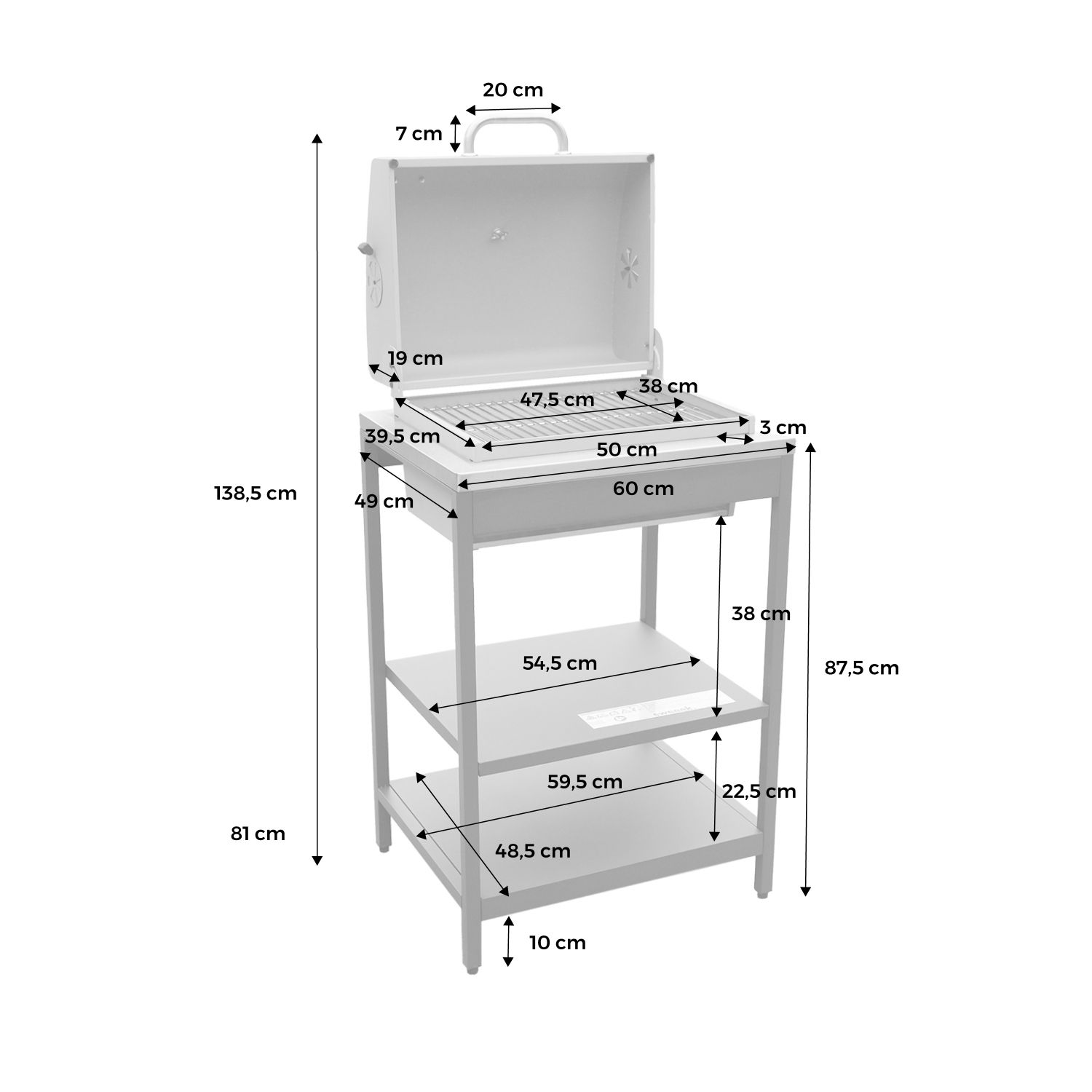Parrilla De Barbacoa Al Carbón Acero Inoxidable Rejilla Cromada 2