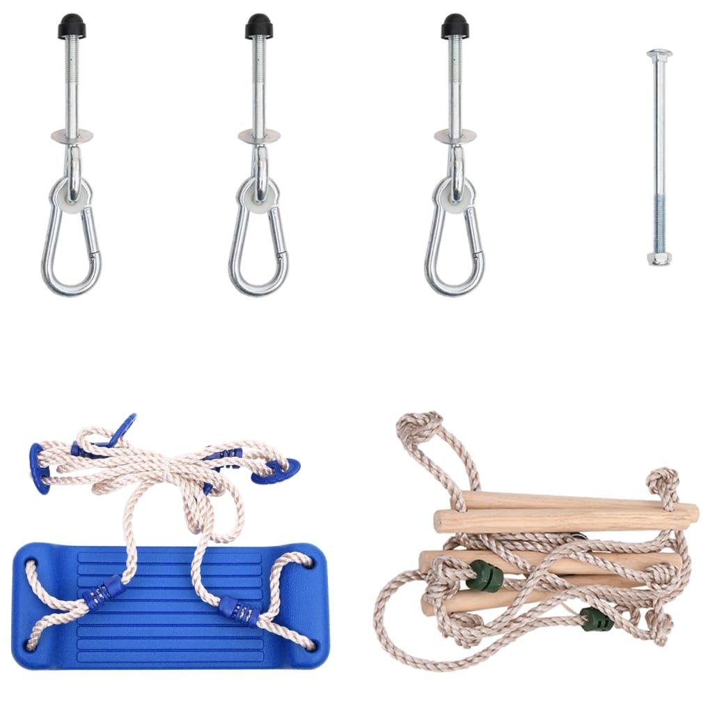 Columpio Con Escalera De Cuerda Polietileno Azul Vidaxl