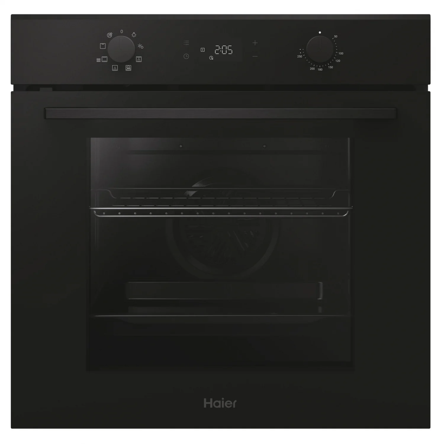 Horno Multifunción Haier H6 ID2P3T1HTB, 3.3 kW, 78 L, Apertura Abatible, 9 Funciones de Cocción, Eficiencia A+ - Negro